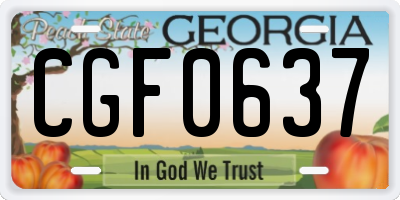 GA license plate CGF0637
