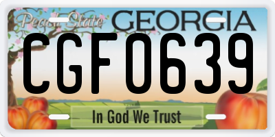 GA license plate CGF0639