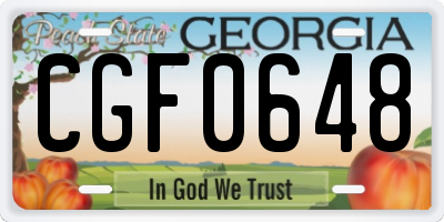 GA license plate CGF0648