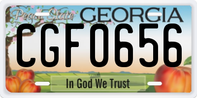 GA license plate CGF0656