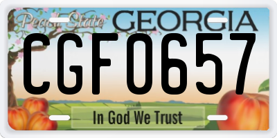 GA license plate CGF0657