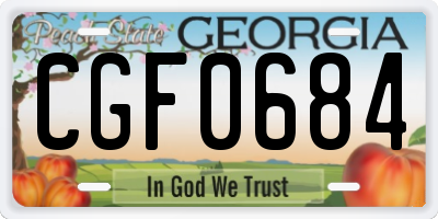 GA license plate CGF0684