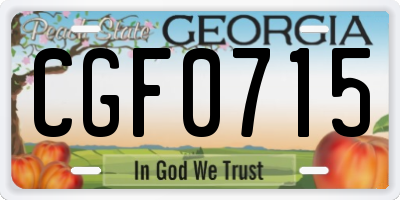 GA license plate CGF0715