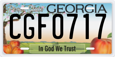 GA license plate CGF0717