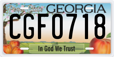 GA license plate CGF0718