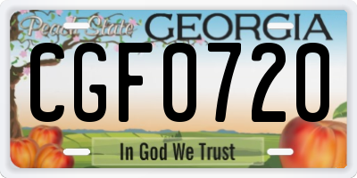 GA license plate CGF0720