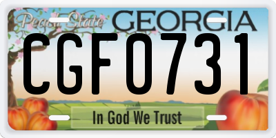 GA license plate CGF0731
