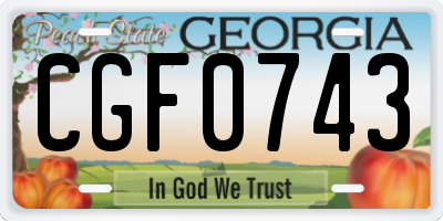 GA license plate CGF0743