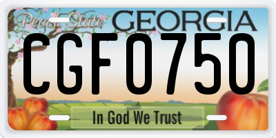 GA license plate CGF0750