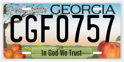 GA license plate CGF0757