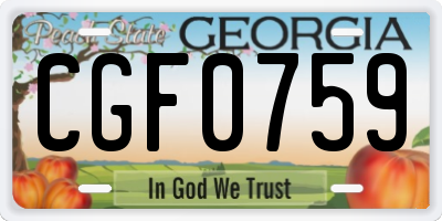 GA license plate CGF0759