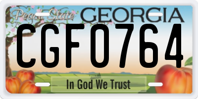 GA license plate CGF0764