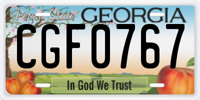 GA license plate CGF0767