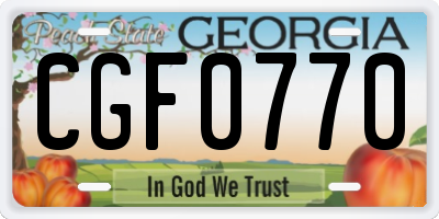 GA license plate CGF0770
