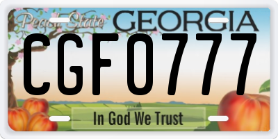 GA license plate CGF0777
