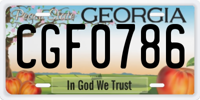 GA license plate CGF0786