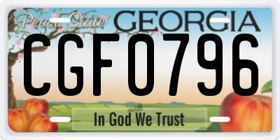 GA license plate CGF0796