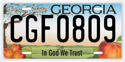 GA license plate CGF0809