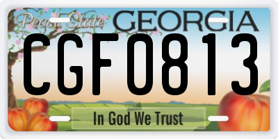 GA license plate CGF0813