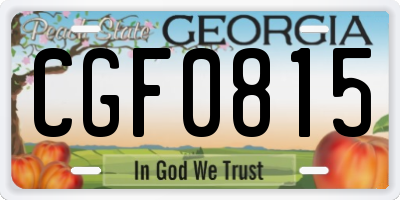 GA license plate CGF0815