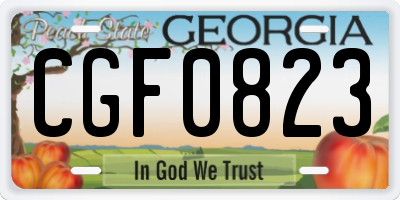 GA license plate CGF0823