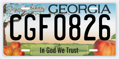 GA license plate CGF0826