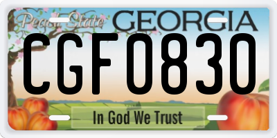 GA license plate CGF0830