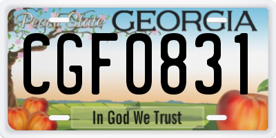GA license plate CGF0831