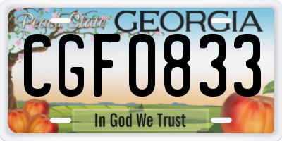 GA license plate CGF0833