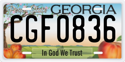 GA license plate CGF0836