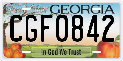 GA license plate CGF0842