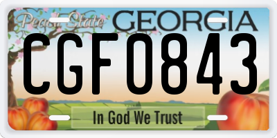 GA license plate CGF0843