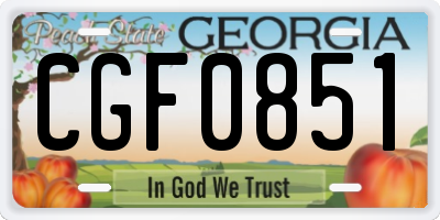 GA license plate CGF0851