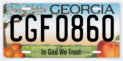 GA license plate CGF0860