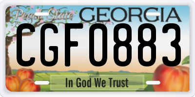 GA license plate CGF0883