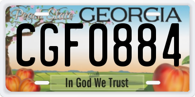 GA license plate CGF0884