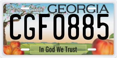 GA license plate CGF0885