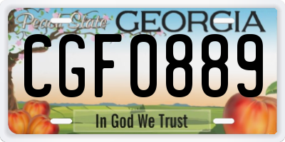 GA license plate CGF0889