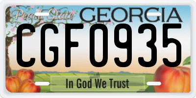 GA license plate CGF0935