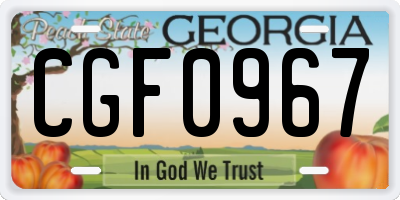 GA license plate CGF0967