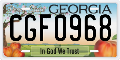 GA license plate CGF0968