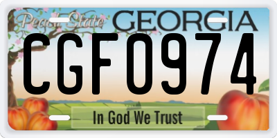 GA license plate CGF0974