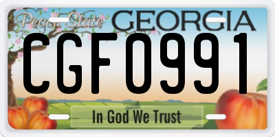 GA license plate CGF0991