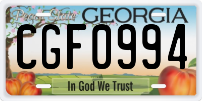 GA license plate CGF0994