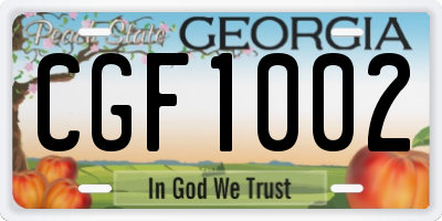 GA license plate CGF1002
