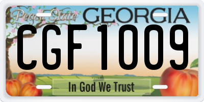 GA license plate CGF1009
