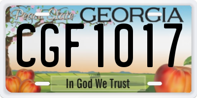 GA license plate CGF1017