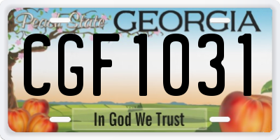 GA license plate CGF1031