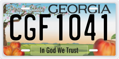 GA license plate CGF1041