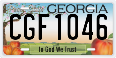 GA license plate CGF1046